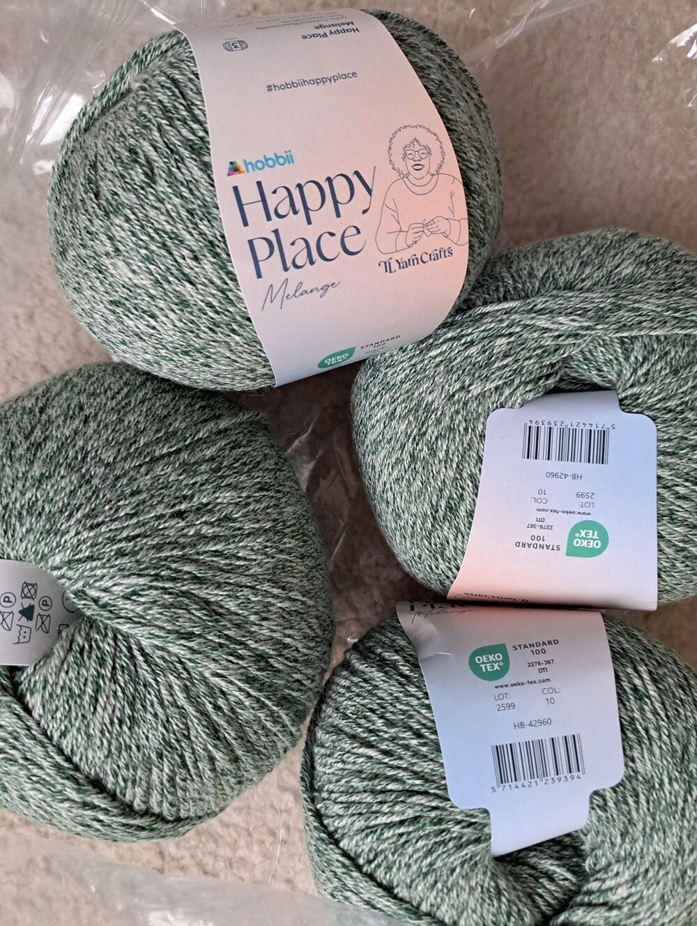Happy Place Melange Yarn, 4 Balls, Color 10